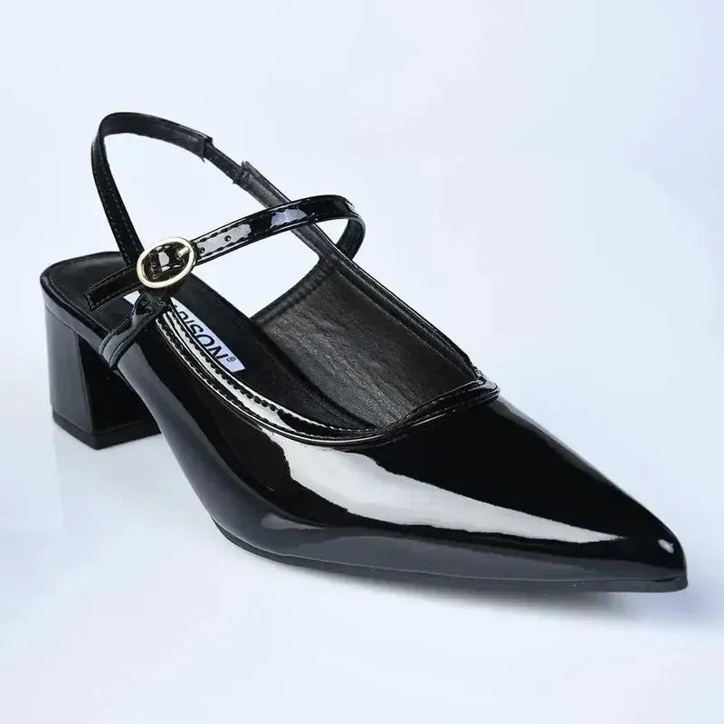 Madison Pally Heel- Black Patent