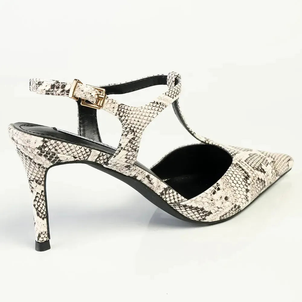 Madison Quincy Closed Toe Slingback Stiletto - White/Black
