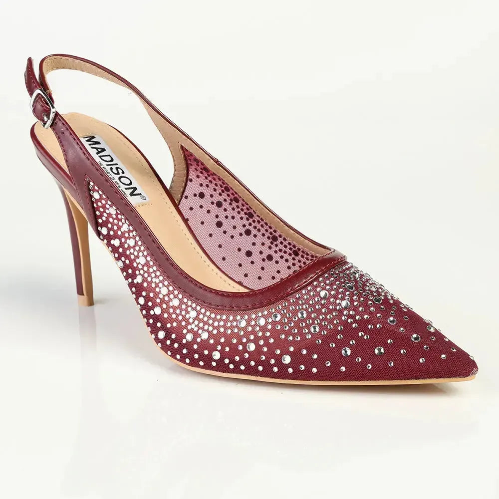 Madison Quinn Closed Toe Slingback Diamond - Wine