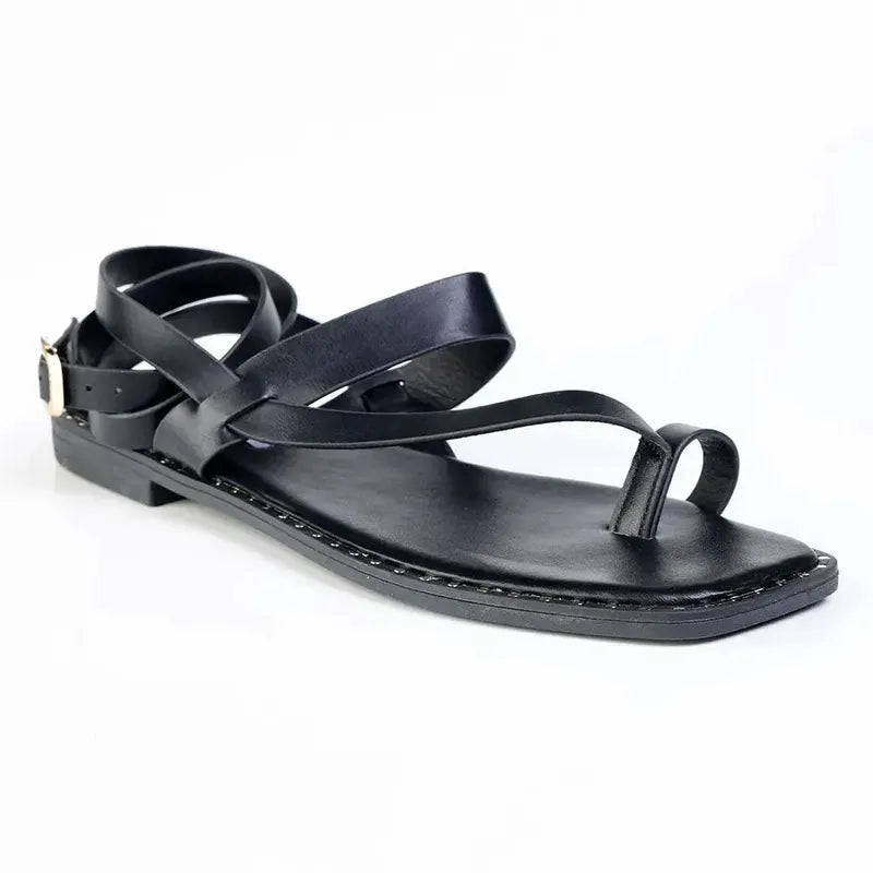 Madison Toe Loop Sandal - Black