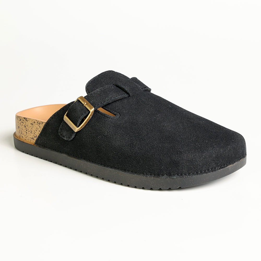 Alessio Slip On Buckle Mule - Black
