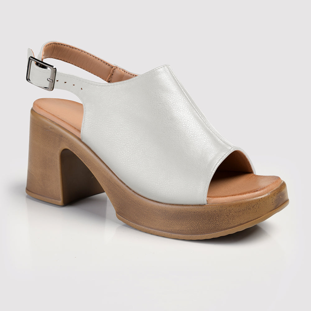 Franco Rossi Anja Clog Ankle Buckle Sandal - White