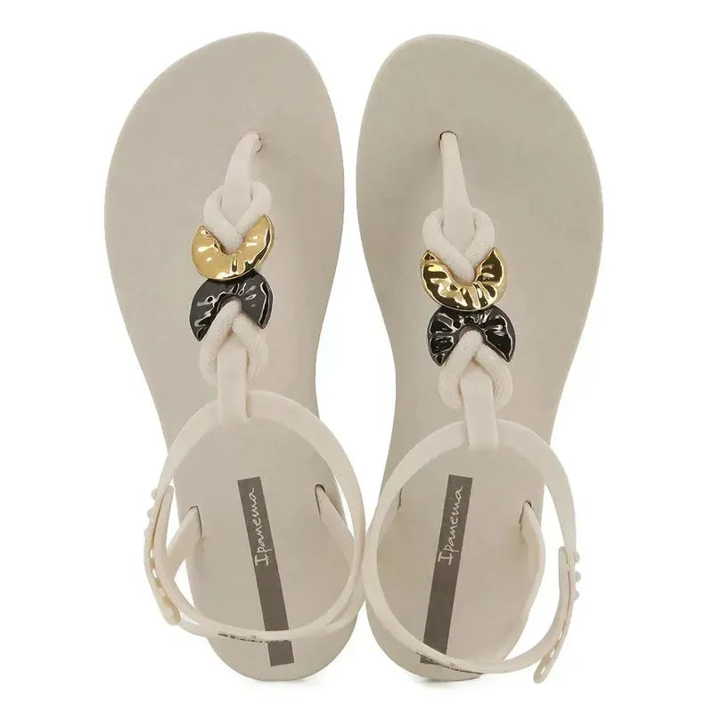 Ipanema Class Lush Trimmed Slingback Sandal - Beige Gold