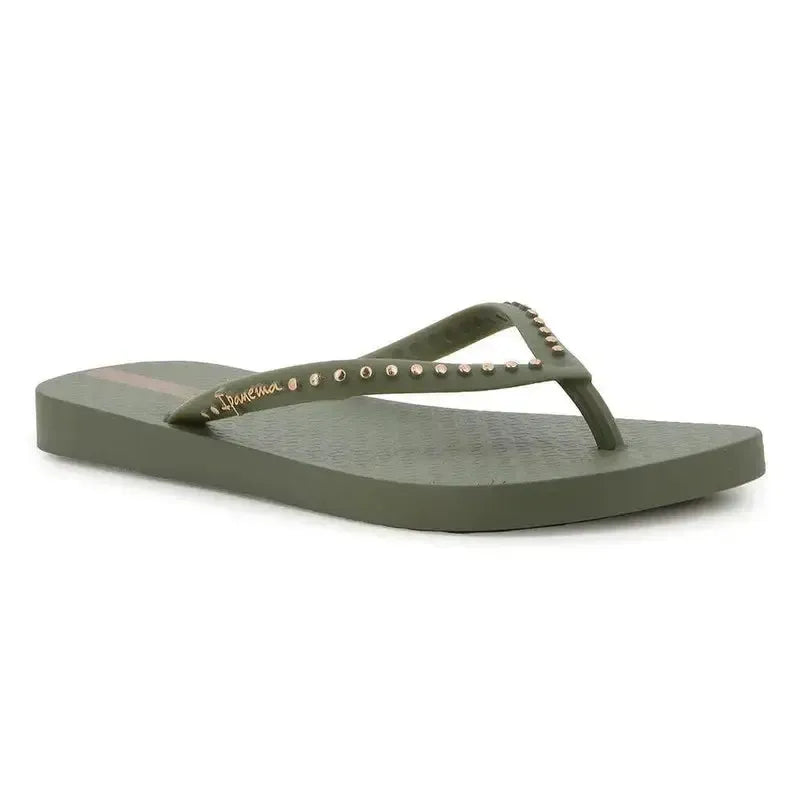 Ipanema Essence Flip Flop With Studs - Green Bronze