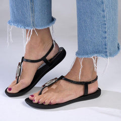 Ipanema May Chain Link Thong Sandals - Black