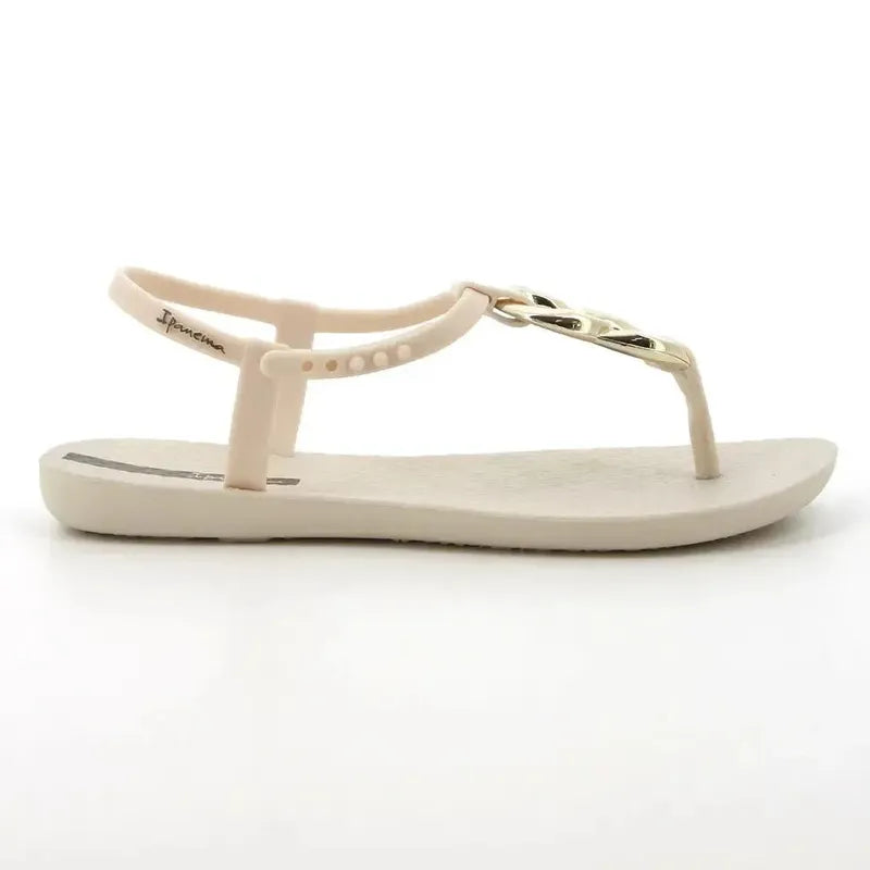 Ipanema Slingback Sandal With Trim - Beige White