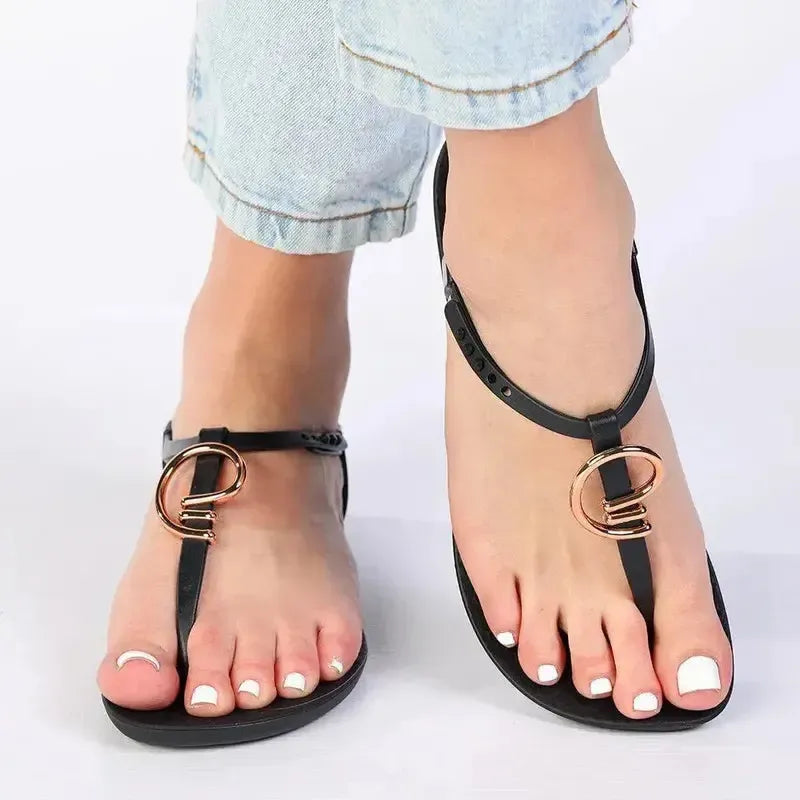 Ipanema Trim Sandal With Slingback - Black/Gold/Pink