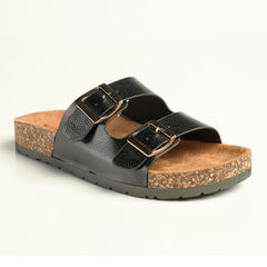 Madison 2 Buckle Comfort BF Sandals - Black