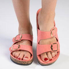 Madison 2 Buckle Comfort BF Sandals - Coral