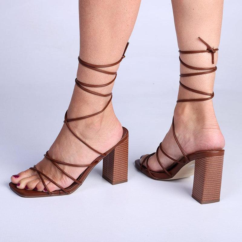 Madison Ailo Strappy Block Heel - Chocolate-Madison Heart of New York-Buy shoes online