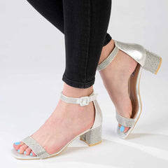 Madison Amira Block Heel Sandal - Silver