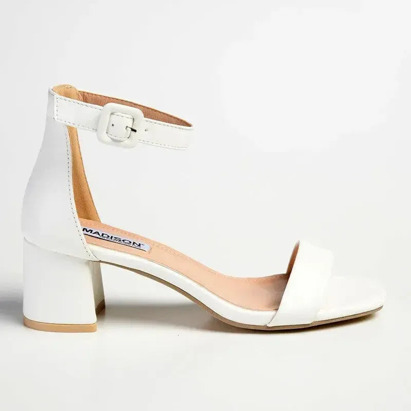 Madison Amira Block Heel - White