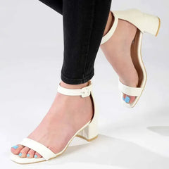 Madison Amira Block Heel - White