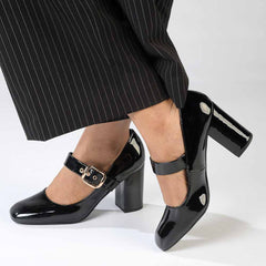 Madison Banks Block Heel - Black