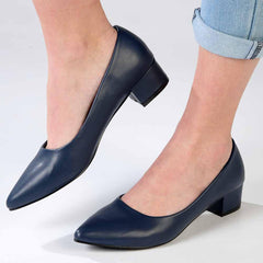 Madison Bernadette Low Block Heel Court - Navy