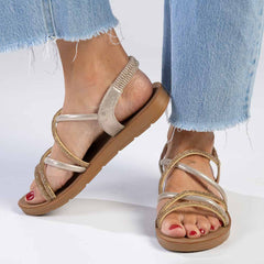 Madison Bling Flat Sandal - Gold