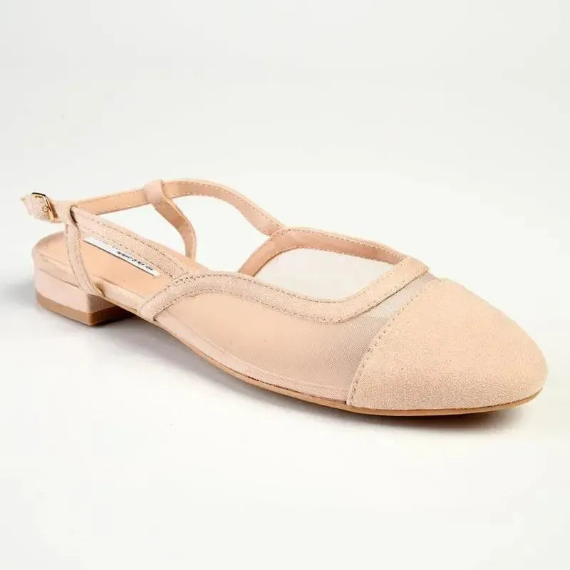Madison Bluma 2 Low Block Heel Slingback Sandal - Nude