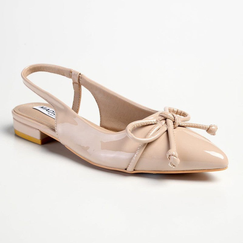 Madison Bobbi Low Block Heel Slingback Sandal - Nude-Madison Heart of New York-Buy shoes online