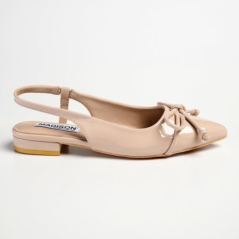 Madison Bobbi Low Block Heel Slingback Sandal - Nude-Madison Heart of New York-Buy shoes online