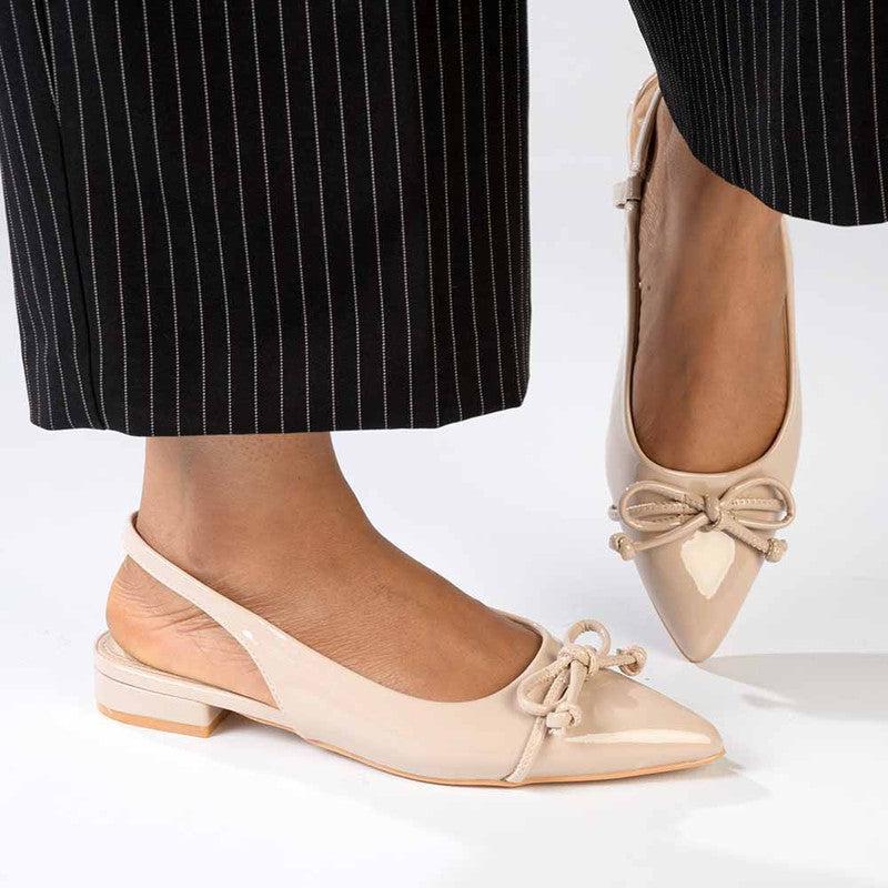 Madison Bobbi Low Block Heel Slingback Sandal - Nude-Madison Heart of New York-Buy shoes online