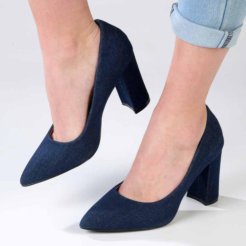 Block Heel Dark Navy Blue Flats Madison Bora Low Block Heel Court