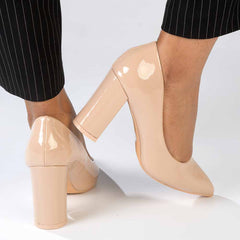 Madison Bora Low Block Heel Court - Nude