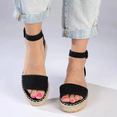Madison Carina 3 Closed Back Espadrille Sandals - Black