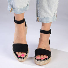 Madison Carina Closed Back Espadrille Sandals - Black