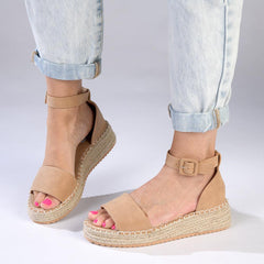 Madison Carina Closed Back Espadrille Sandals - Nude