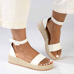 Madison Carina Closed Back Espadrille Sandals - White