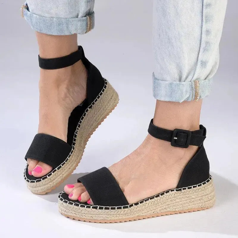 Madison Carina Espadrille Sandals - Black
