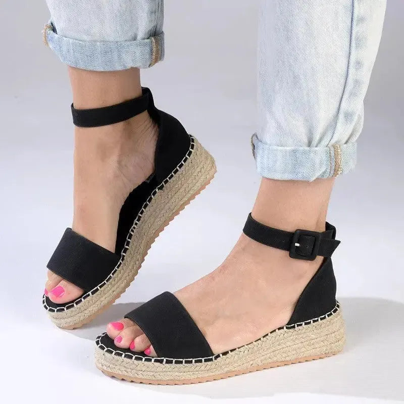 Madison Carina Espadrille Sandals - Black