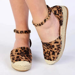 Madison Charlie Closed Espadrille Flats - Leopard