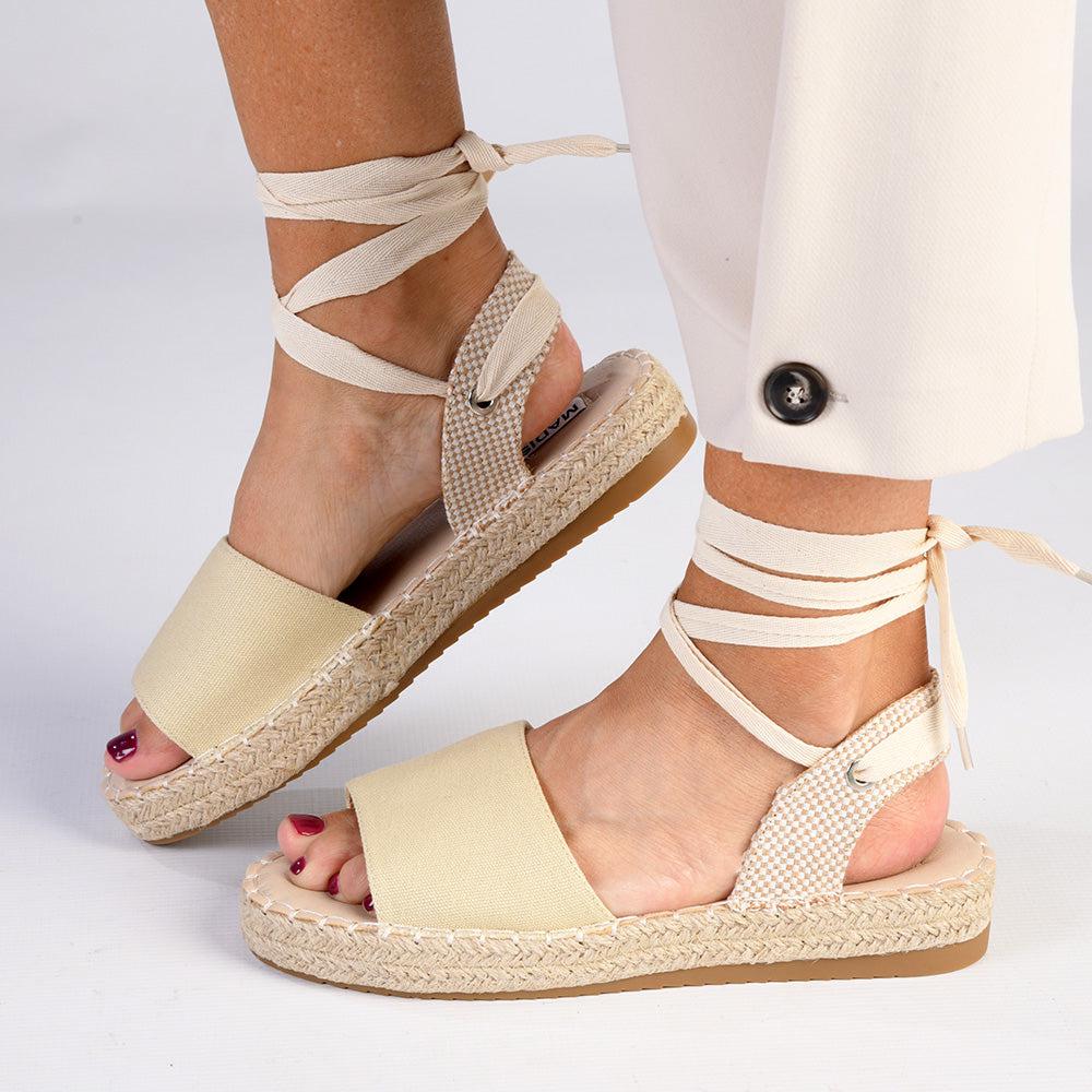 Ankle wrap espadrille flat online