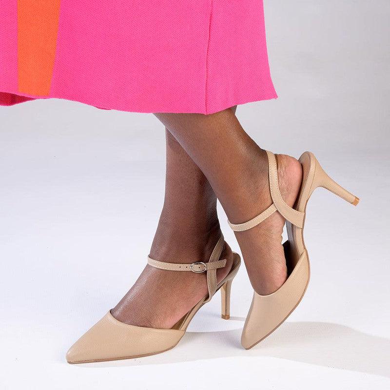 2 strap nude heels hotsell