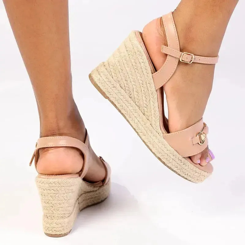 Madison Espadrille Wedge - Nude