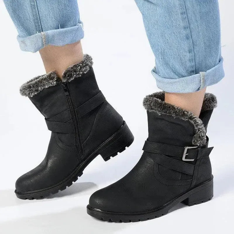 Madison Faith Fur Ankle Boots - Black