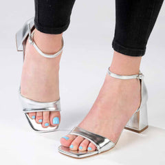 Madison Garbi Ankle Strap Sandal - Silver