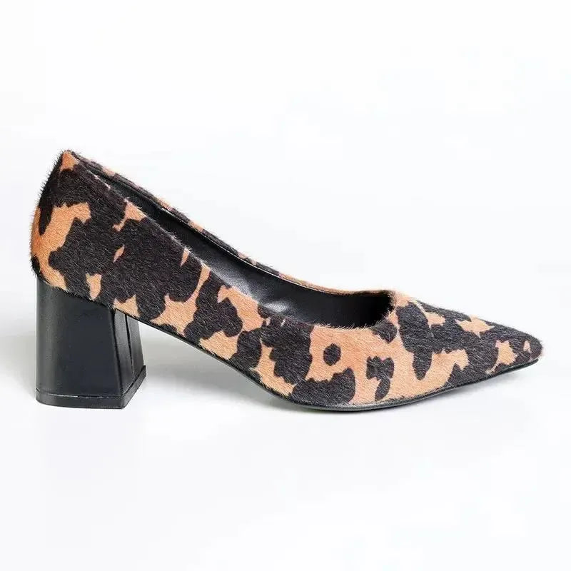 Madison Ginger Block Heel - Leopard