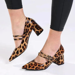 Madison Glinda Twin Buckle Mary Jane - Leopard