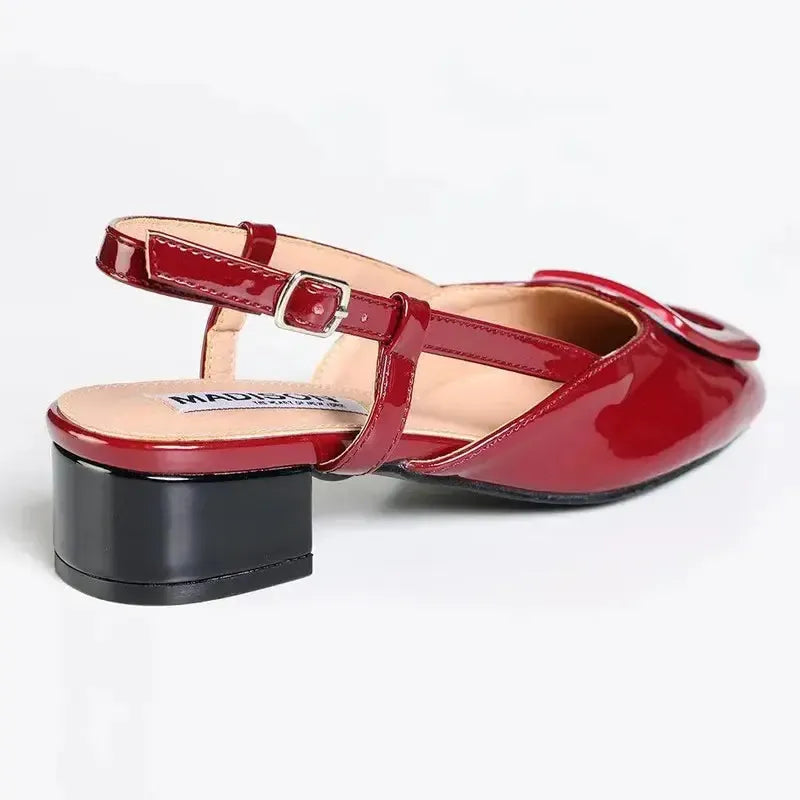Madison Gracie Block Heel - Burgundy