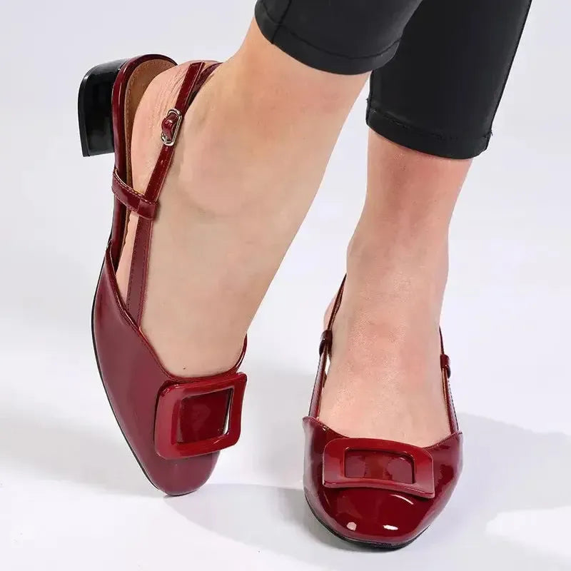 Madison Gracie Block Heel - Burgundy