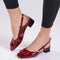 Madison Gracie Block Heel - Burgundy