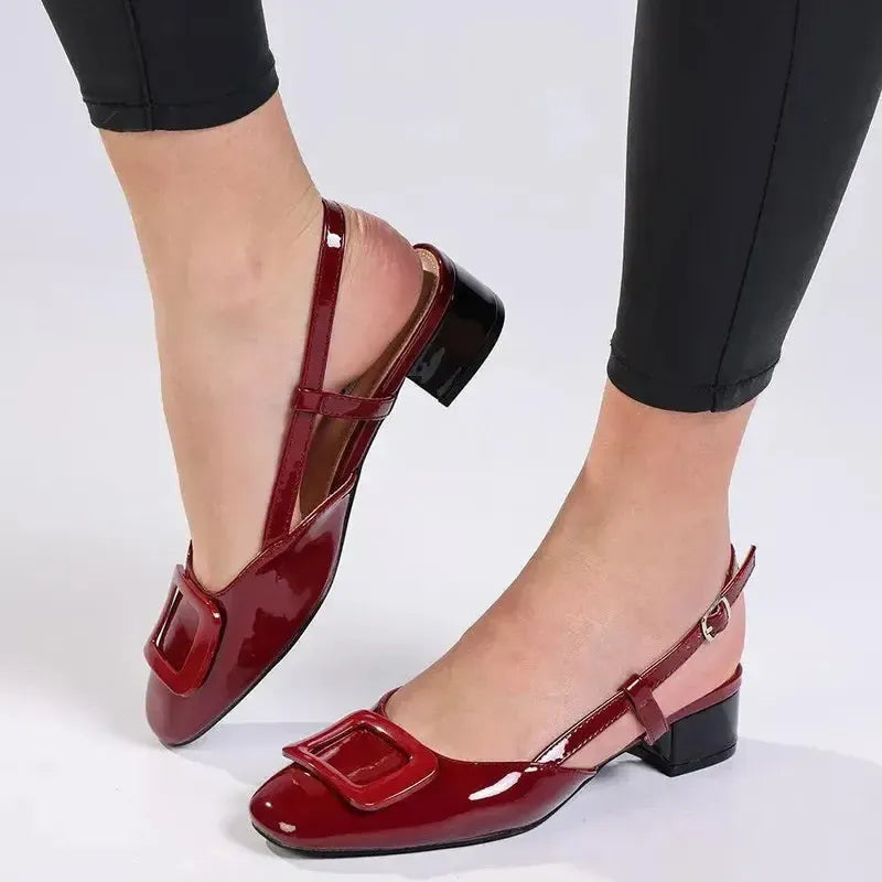 Madison Gracie Block Heel - Burgundy