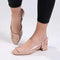 Madison Gracie Slingback with Lower Block Heel - Nude