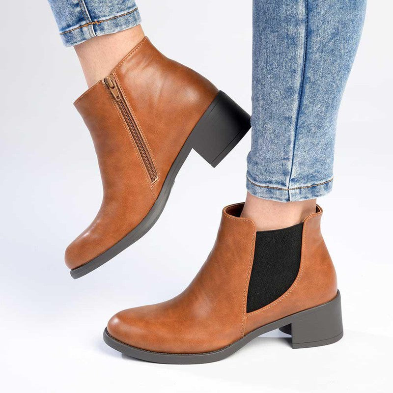 Madison Gusset Fanny Ankle Boot Tan