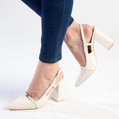 Madison Inga Block Heel - Off White