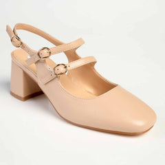 Madison Ivanna Block Heel - Nude