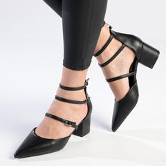 Madison Ivy Low Block Heel - Black