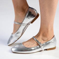 Madison Jackilee Pump With Buckle Strap - Silver